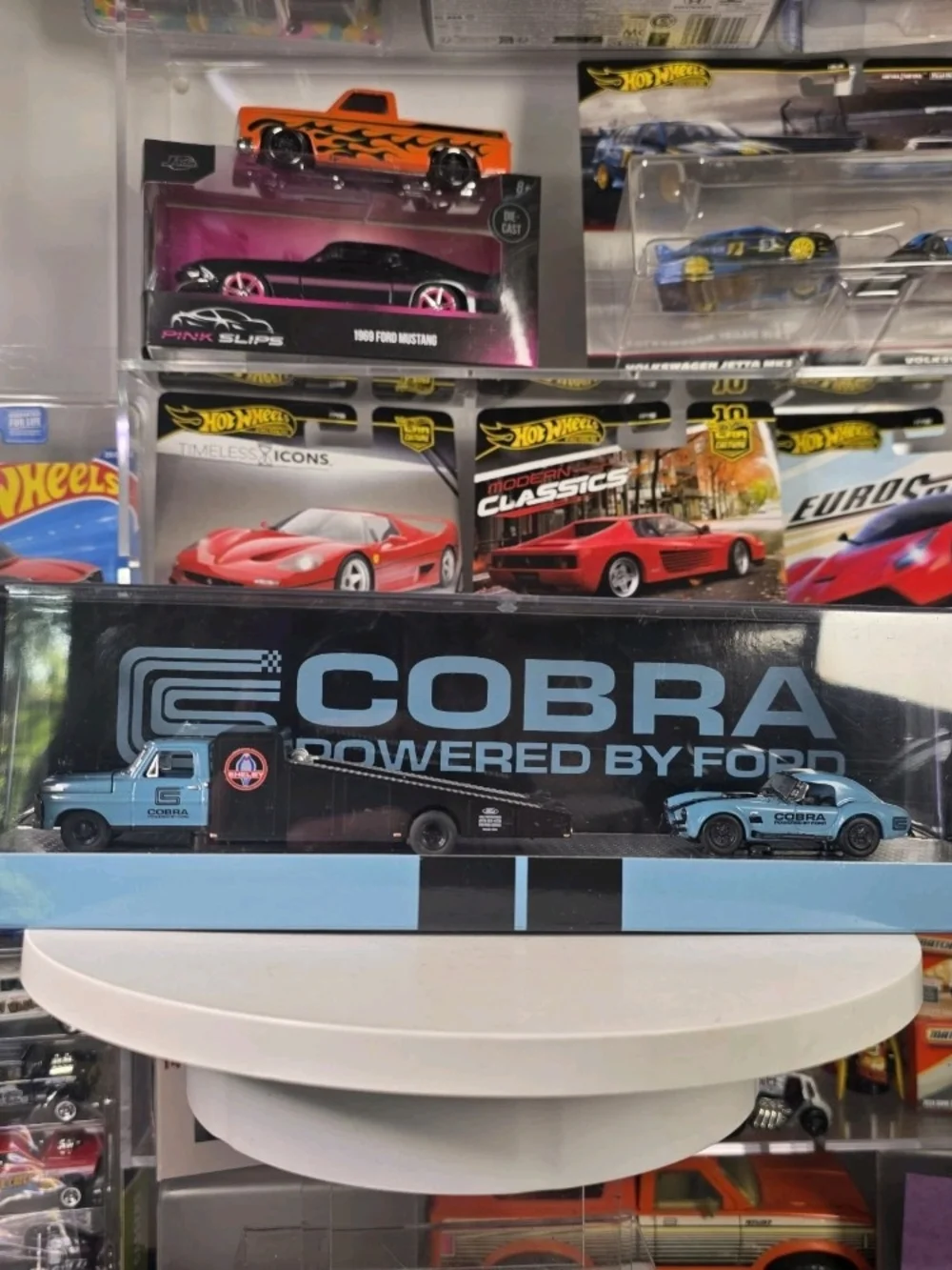 Powered by Ford Light Blue Truck and Race Car Set